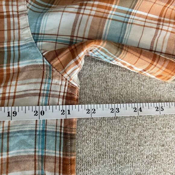 Wolverine Boots Button Up Shirt Mens Medium Plaid Button Collar Roll Sleeve - Picture 9 of 12